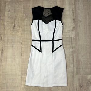 Bisou Bisou black and white sweetheart mini bodycon dress